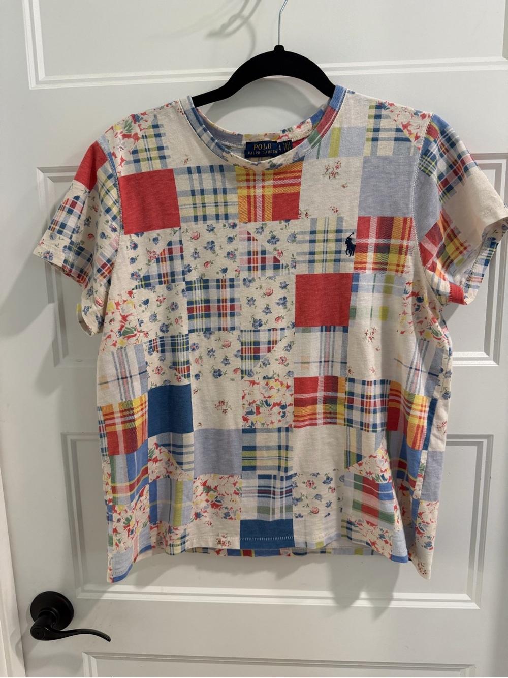 Polo by Ralph Lauren-sz Large Patchwork PRINT Short Sleeve Tee-One of a kind! - Picture 3 of 6